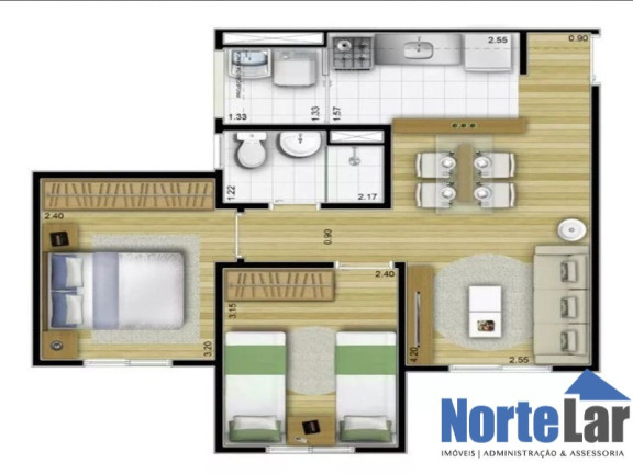 Imagem Apartamento com 2 Quartos à Venda, 45 m² em Jardim Modelo - São Paulo