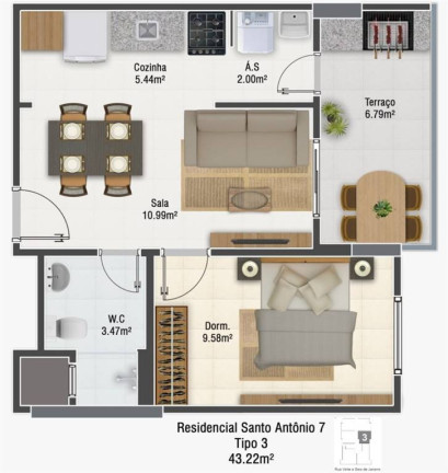Imagem Apartamento com 1 Quarto à Venda, 43 m² em Mirim - Praia Grande Imagem Apartamento com 1 Quarto à Venda, 43 m² em Mirim - Praia Grande