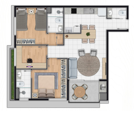Imagem Apartamento com 2 Quartos à Venda, 155 m² em água Verde - Curitiba