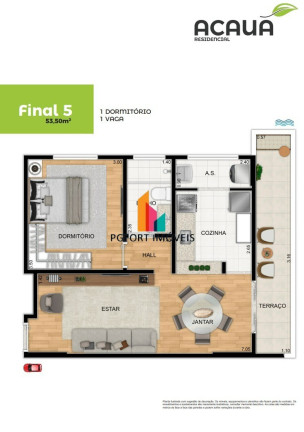 Imagem Apartamento com 1 Quarto à Venda, 53 m² em Aviação - Praia Grande