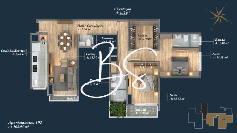 Imagem Apartamento com 2 Quartos à Venda, 77 m² em Avenida Central - Gramado