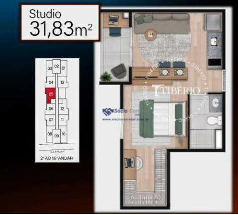 Imagem Studio com 1 Quarto à Venda, 26 m² em Perdizes - São Paulo