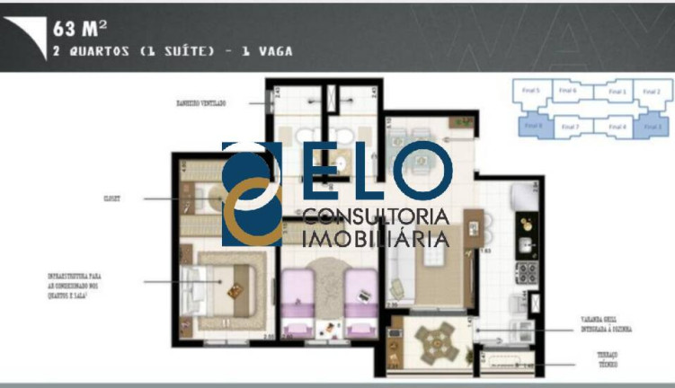 Imagem Apartamento com 3 Quartos à Venda, 84 m² em Marapé - Santos Imagem Apartamento com 3 Quartos à Venda, 84 m² em Marapé - Santos