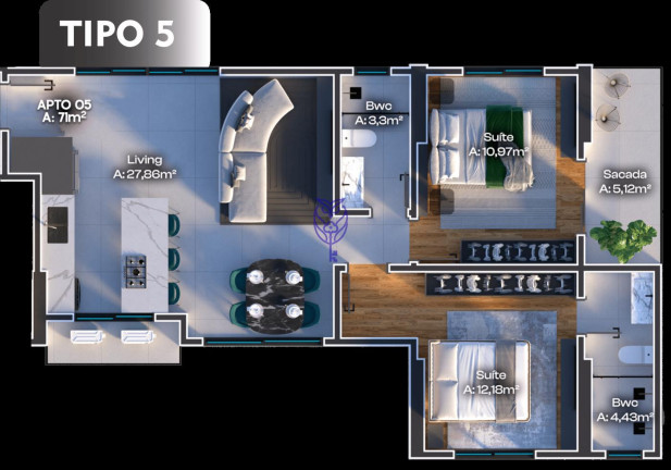 Imagem Flat com 1 Quarto à Venda, em Meia Praia - Itapema Imagem Flat com 1 Quarto à Venda, em Meia Praia - Itapema