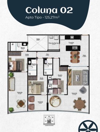 Imagem Apartamento com 3 Quartos à Venda, 125 m² em Enseada Azul - Guarapari