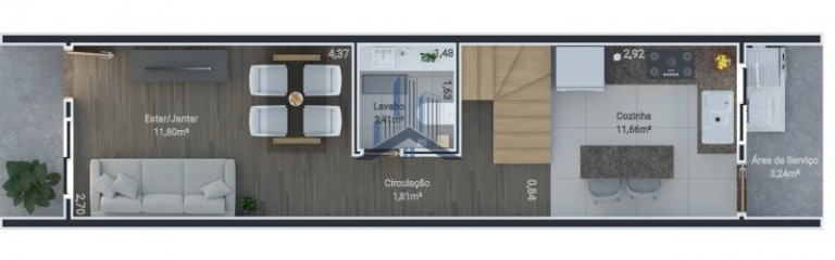 Imagem Sobrado com 2 Quartos à Venda, 71 m² em Vila Nova - Joinville