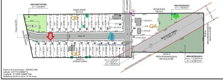 Imagem Terreno à Venda, 411 m² em Santo Antão - Bento Gonçalves Imagem Terreno à Venda, 411 m² em Santo Antão - Bento Gonçalves