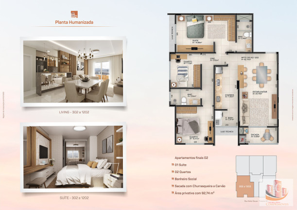 Imagem Apartamento com 3 Quartos à Venda, 92 m² em Vila Moema - Tubarão Imagem Apartamento com 3 Quartos à Venda, 92 m² em Vila Moema - Tubarão