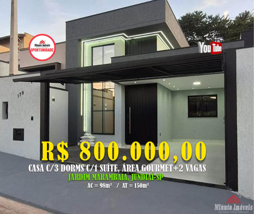 Imagem Casa com 3 Quartos à Venda, 96 m² em Jardim Marambaia - Jundiaí Imagem Casa com 3 Quartos à Venda, 96 m² em Jardim Marambaia - Jundiaí