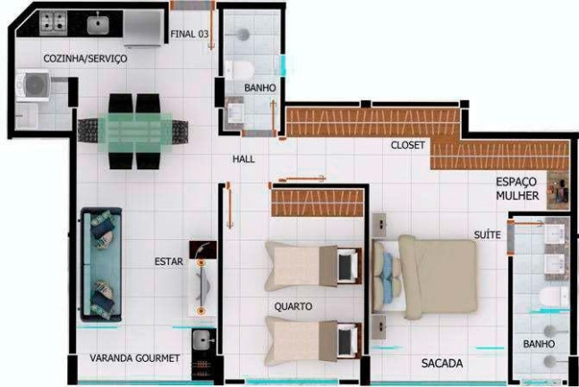 Imagem Apartamento com 2 Quartos à Venda, 60 m² em Vila Rosa - Goiânia Imagem Apartamento com 2 Quartos à Venda, 60 m² em Vila Rosa - Goiânia