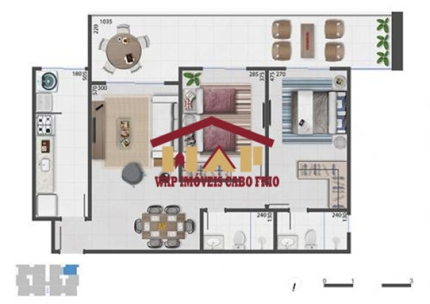 Imagem Apartamento com 2 Quartos à Venda, 80 m² em Jardim Excelsior - Cabo Frio