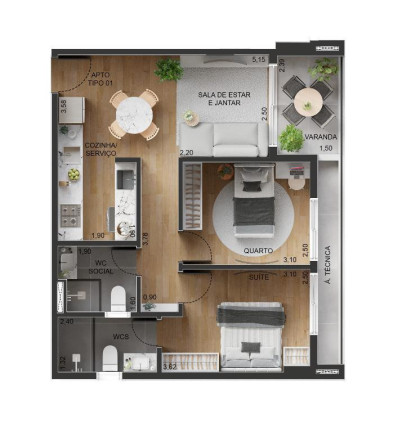 Imagem Apartamento com 3 Quartos à Venda, 82 m² em Bessa - João Pessoa