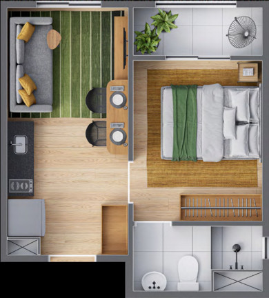 Imagem Imóvel com 1 Quarto à Venda, 16 m² em Vila Guarani (z Sul) - São Paulo