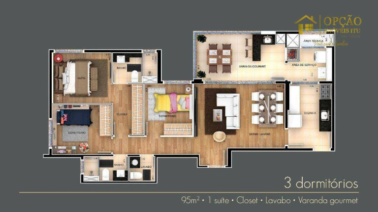 Imagem Apartamento com 2 Quartos à Venda, 95 m² em Itu Novo Centro - Itu Imagem Apartamento com 2 Quartos à Venda, 95 m² em Itu Novo Centro - Itu