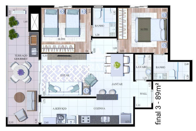 Imagem Apartamento com 3 Quartos à Venda, 125 m² em Embaré - Santos Imagem Apartamento com 3 Quartos à Venda, 125 m² em Embaré - Santos