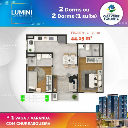 Imagem Apartamento com 2 Quartos à Venda, 40 m² em Vila Sul Americana - Carapicuíba