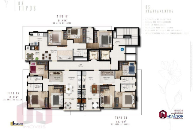 Imagem Imóvel com 3 Quartos à Venda, 70 m² Imagem Imóvel com 3 Quartos à Venda, 70 m²