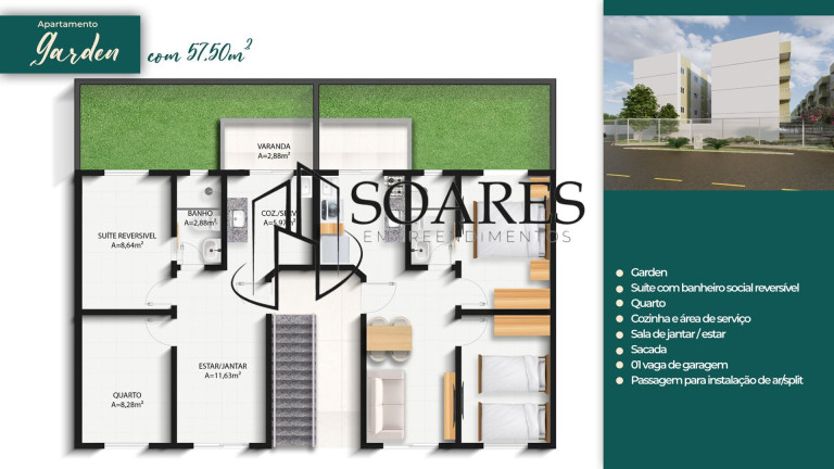 Imagem Apartamento com 2 Quartos à Venda, 46 m² em Coqueiro - Belém