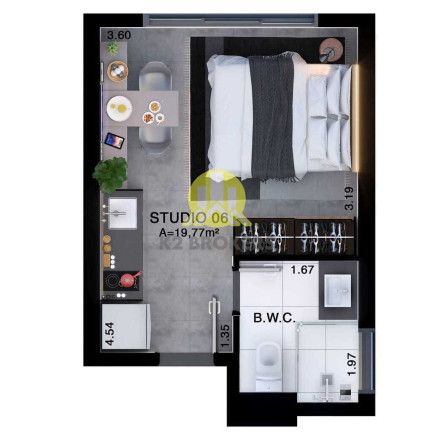 Imagem Studio com 1 Quarto à Venda, 18 m² em Rebouças - Curitiba