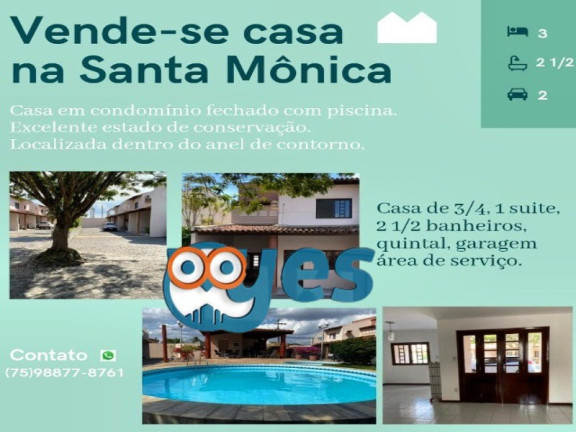 Imagem Casa com 3 Quartos à Venda, 120 m² em Santa Mônica - Feira De Santana Imagem Casa com 3 Quartos à Venda, 120 m² em Santa Mônica - Feira De Santana