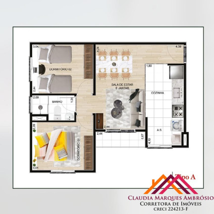 Imagem Apartamento com 2 Quartos à Venda, 45 m² em Laranjeiras - Caieiras