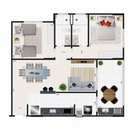 Imagem Apartamento com 2 Quartos à Venda, 77 m² em Guilhermina - Praia Grande