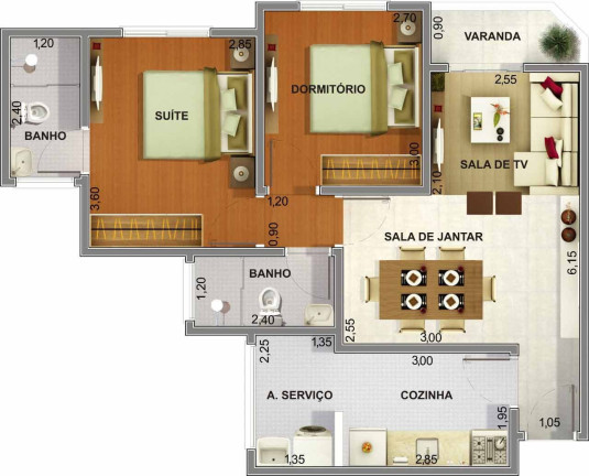 Imagem Apartamento com 2 Quartos à Venda, 65 m² em Centro - Sumaré