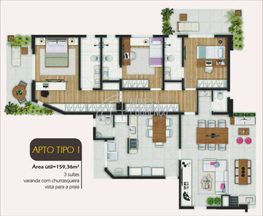 Imagem Apartamento com 3 Quartos à Venda, 160 m² em Embaré - Santos Imagem Apartamento com 3 Quartos à Venda, 160 m² em Embaré - Santos