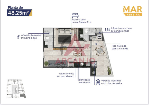 Imagem Apartamento com 1 Quarto à Venda, 35 m² em Saco Da Ribeira - Ubatuba