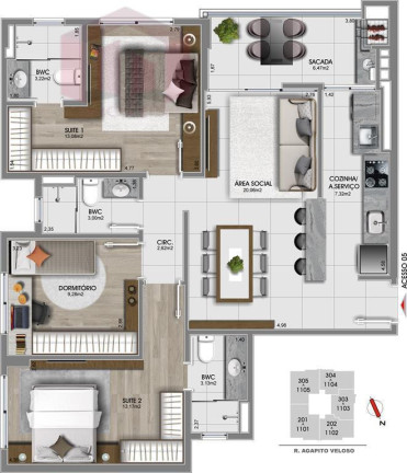 Imagem Imóvel com 2 Quartos à Venda, 79 m² Imagem Imóvel com 2 Quartos à Venda, 79 m²