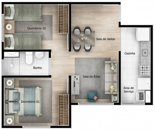Imagem Imóvel com 2 Quartos à Venda, 42 m² em Jardim São Savério - São Paulo