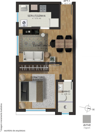 Imagem Apartamento com 1 Quarto à Venda, 40 m² em Centro - Santa Maria