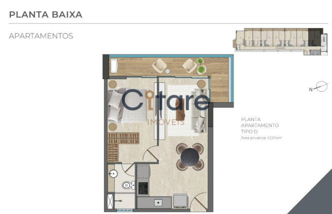Imagem Apartamento com 1 Quarto à Venda, em Aldeota - Fortaleza Imagem Apartamento com 1 Quarto à Venda, em Aldeota - Fortaleza