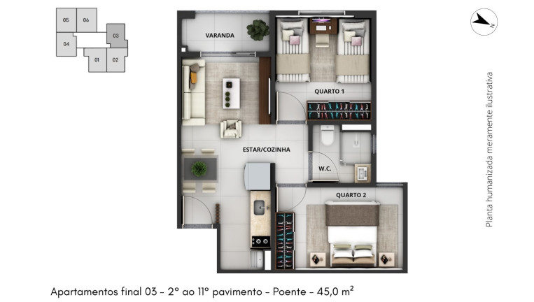 Imagem Imóvel com 2 Quartos à Venda, 47 m² em Samambaia Norte (samambaia) - Brasília