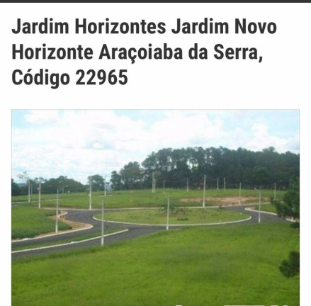 Terreno à Venda, 300 m² em Jardim Novo Horizonte - Araçoiaba Da Serra
