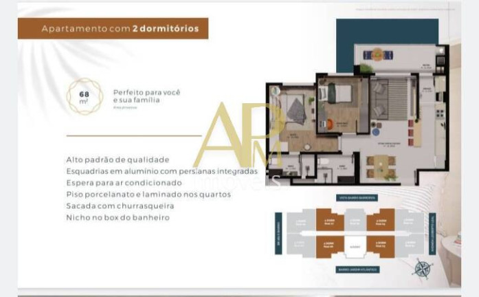 Imagem Apartamento com 2 Quartos à Venda, 68 m² em Barreiros - São José Imagem Apartamento com 2 Quartos à Venda, 68 m² em Barreiros - São José