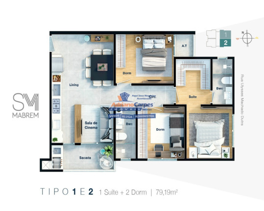 Imagem Imóvel com 2 Quartos à Venda, 65 m² em Dom Bosco - Itajaí