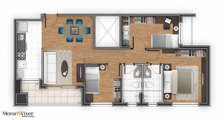 Imagem Apartamento com 3 Quartos à Venda, 78 m² em Cristo Rei - Curitiba