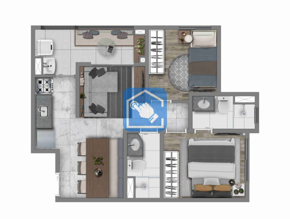 Foto do imóvel Apartamento com 2 Quartos à Venda, 47 m² em Socorro - São Paulo
