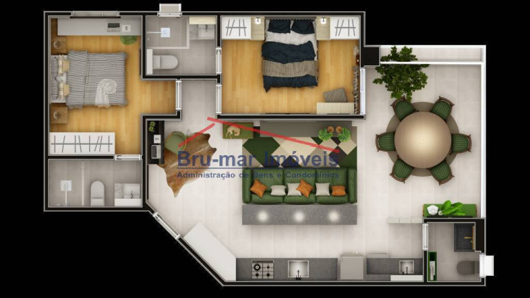 Imagem Apartamento com 2 Quartos à Venda, 72 m² em Campo Grande - Santos