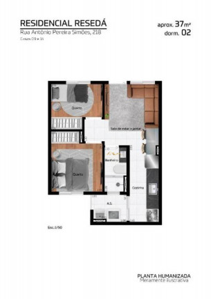 Imagem Apartamento com 2 Quartos à Venda, 40 m² em Vila Paranaguá - São Paulo