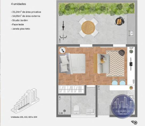 Imagem Apartamento com 1 Quarto à Venda, 23 m² em Portão - Curitiba