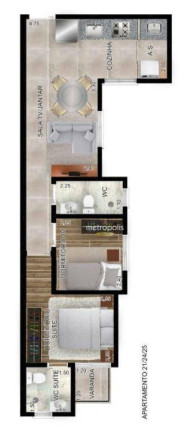 Imagem Apartamento com 2 Quartos à Venda, 45 m² em Santa Maria - Santo André