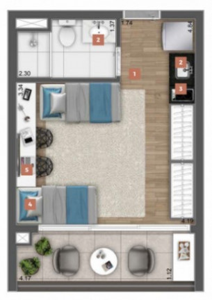 Imagem Studio com 1 Quarto à Venda, 27 m² em Santo Amaro - São Paulo Imagem Studio com 1 Quarto à Venda, 27 m² em Santo Amaro - São Paulo