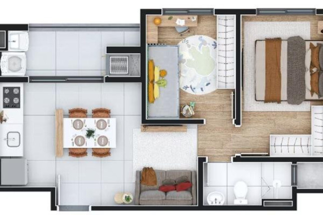 Imagem Apartamento com 2 Quartos à Venda, 44 m² em Atuba - Pinhais
