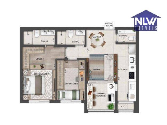 Apartamento com 2 Quartos à Venda, 70 m² em Brooklin Novo - São Paulo