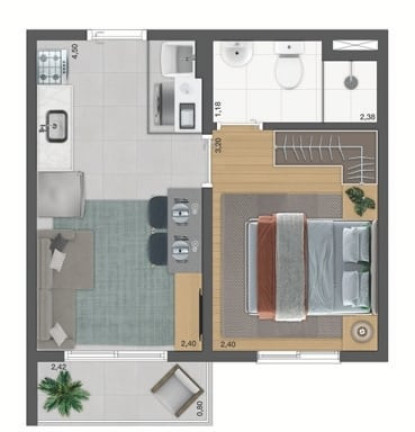 Imagem Apartamento com 1 Quarto à Venda, 27 m² em Campo Belo - São Paulo