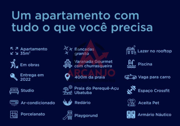 Imagem Apartamento com 1 Quarto à Venda, 35 m² em Pereque Açu - Ubatuba