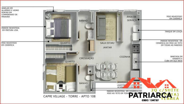 Imagem Apartamento com 2 Quartos à Venda, 43 m² em Notre Dame - Campinas