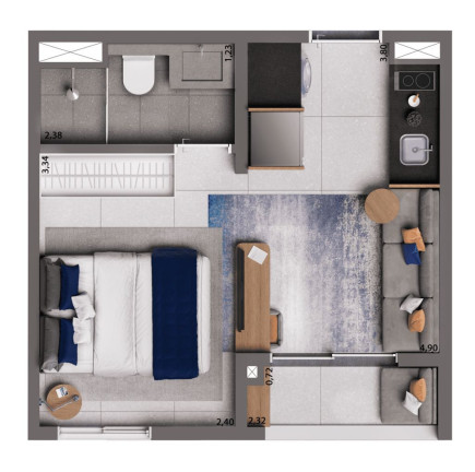 Imagem Studio com 1 Quarto à Venda, 25 m² em Brooklin Paulista - São Paulo